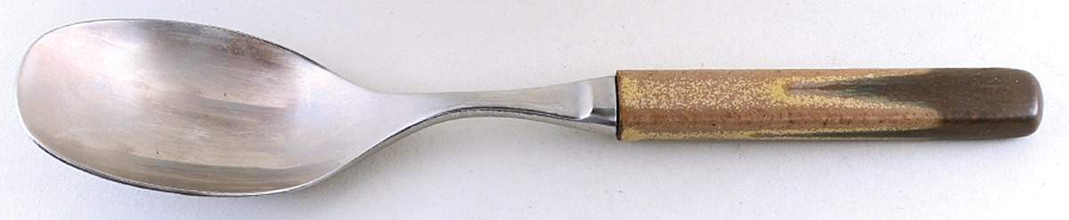 Romany Brown Salad Serving Spoon with Stainless Bowl by Denby-Langley-1