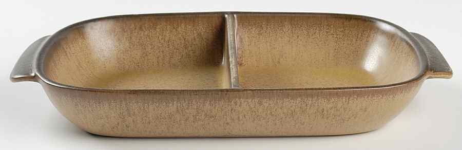 Romany Brown Rectangular Divided Vegetable Bowl by Denby-Langley-1
