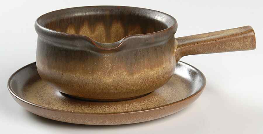 Romany Brown Gravy Boat & Underplate by Denby-Langley-1