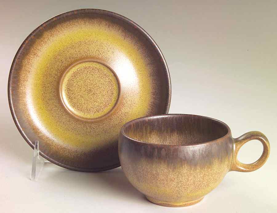 Romany Brown Flat Cup & Saucer Set by Denby-Langley-1