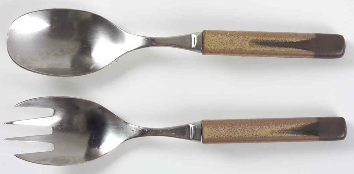 Romany Brown (2 Piece) Salad Set with Stainless Bowl by Denby-Langley-1