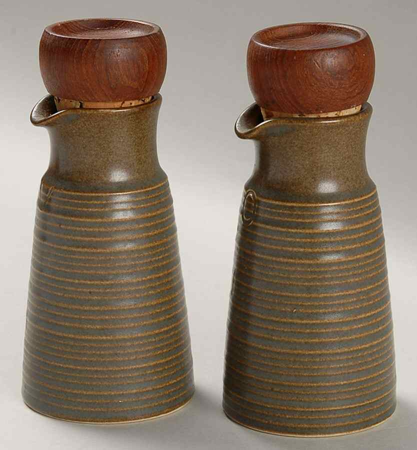 Sherwood Vinegar and Oil Set W/Stoppers by Denby-Langley-1