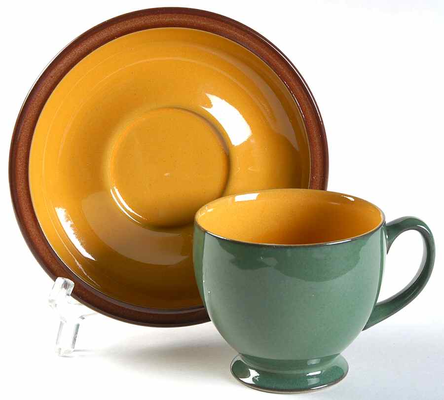 Spice Footed Cup & Saucer Set by Denby-Langley-1