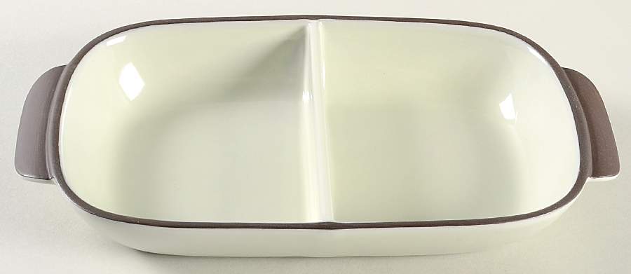 Summit (Celadon) 12" Oval Divided Vegetable Bowl by Denby-Langley-1