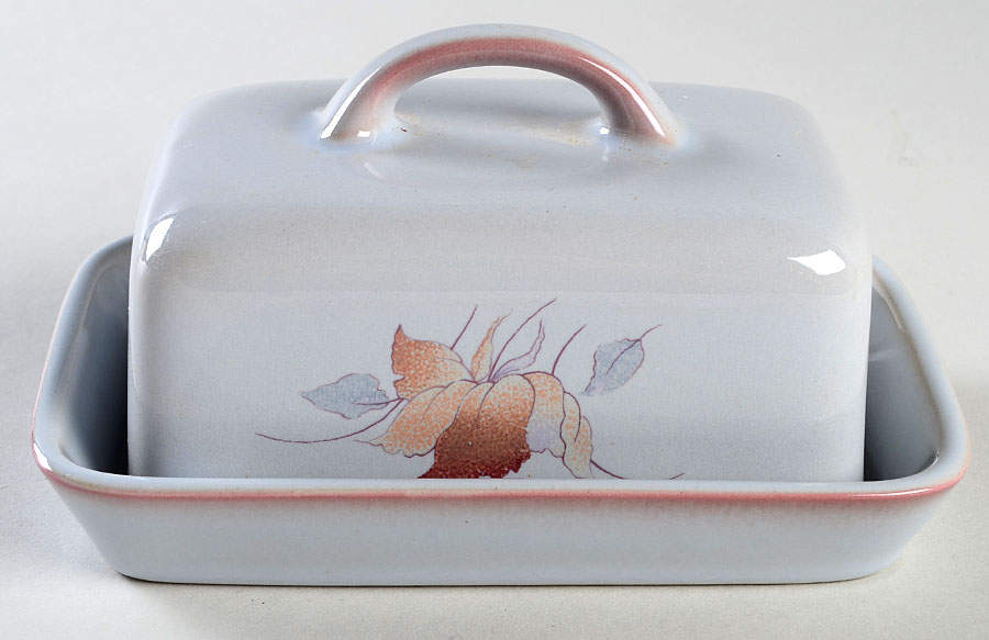 Twilight (Leaves) Rectangular Covered Butter by Denby-Langley-1