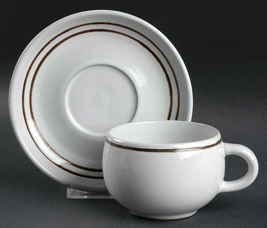 Vanilla Flat Cup & Saucer Set by Denby-Langley-1