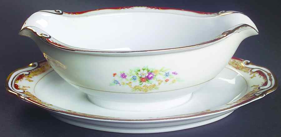 DIA3 Gravy Boat with Attached Underplate by Diamond (Japan)-1