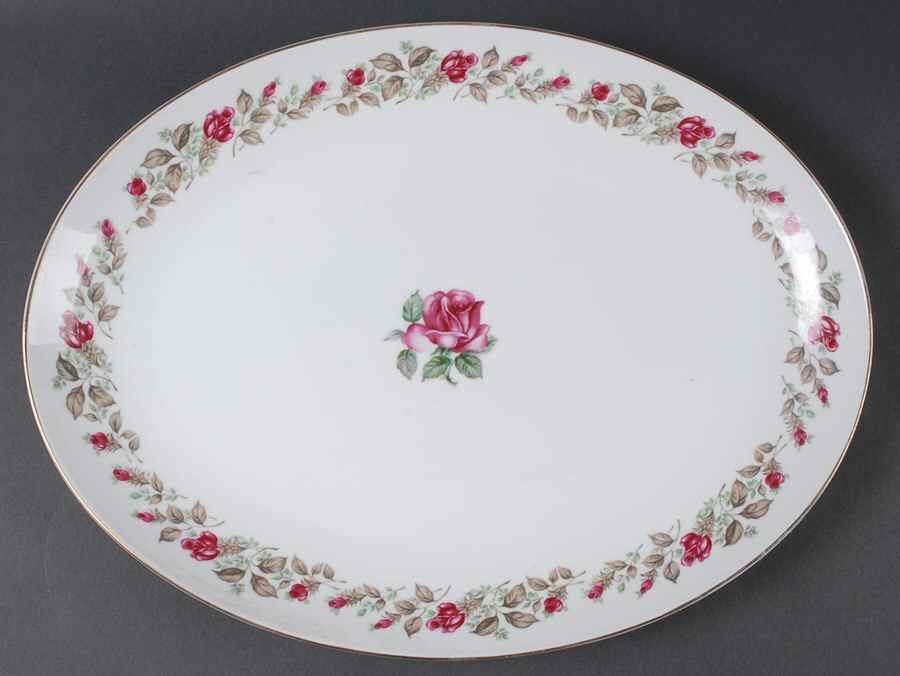 Moss Rose 16" Oval Serving Platter by Diamond (Japan)-1
