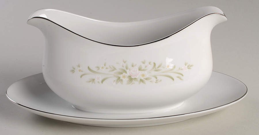 Larksong Gravy Boat with Attached Underplate by Diamond Craft-1