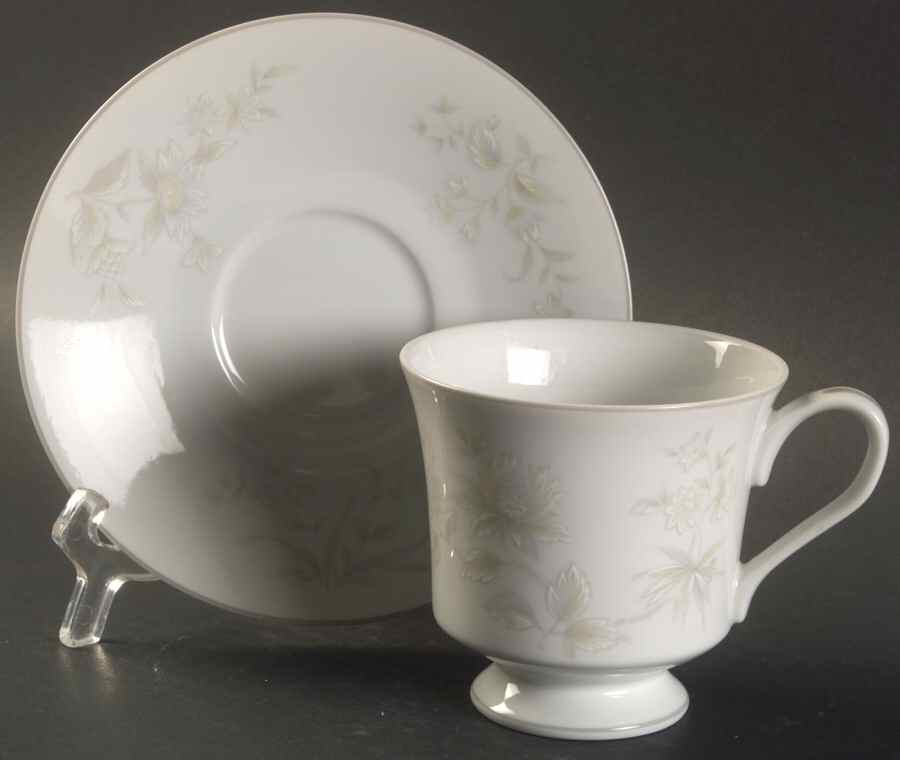 Trousseau Footed Cup & Saucer Set by Diamond Craft-1