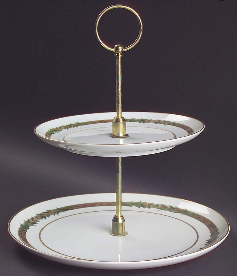 Christmas Classic 2 Tiered Serving Tray (Dinner & Salad Plate) by Department 56-1