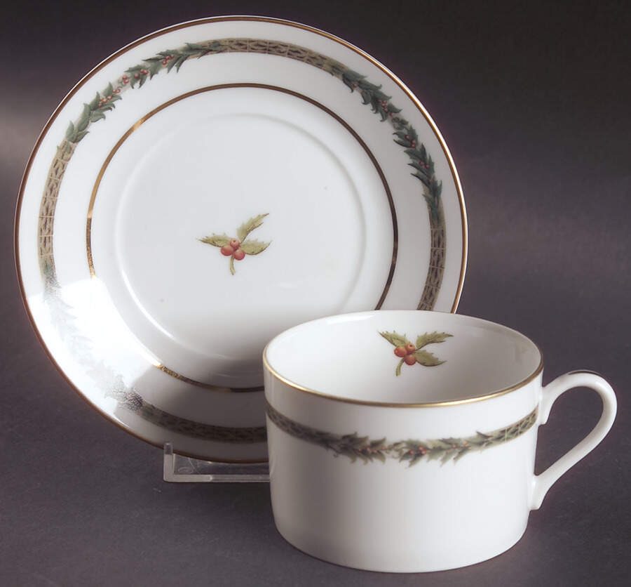 Christmas Classic Flat Cup & Saucer Set by Department 56-1