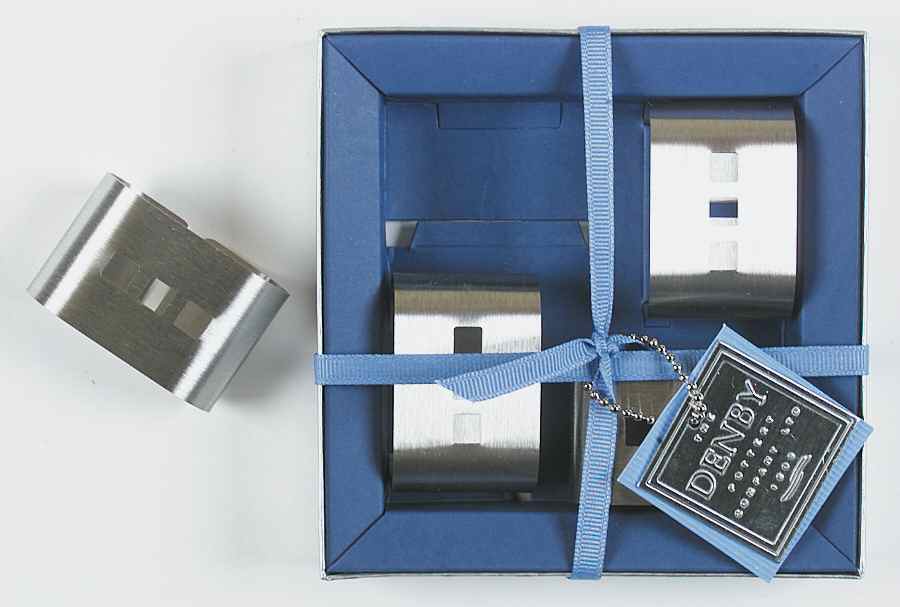 Reflex Metal Napkin Ring - Set of 4 by Denby-Langley-1