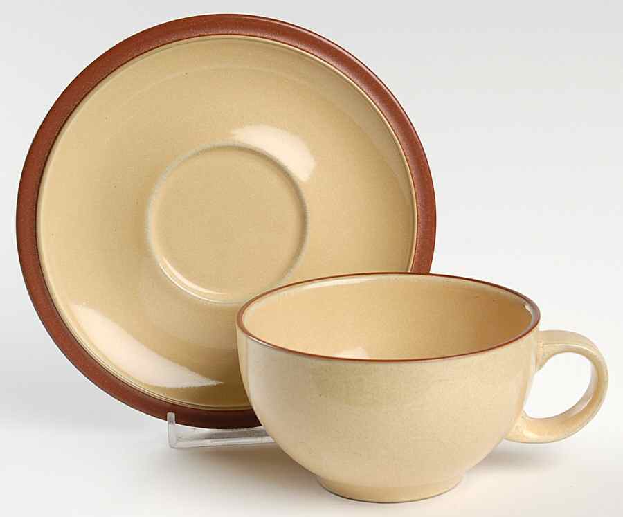 Juice Lemon Flat Cup & Saucer Set by Denby-Langley-1
