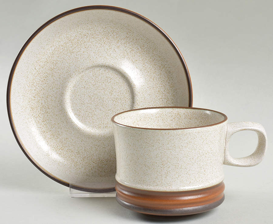 Potter's Wheel Parchment Flat Cup & Saucer Set by Denby-Langley-1