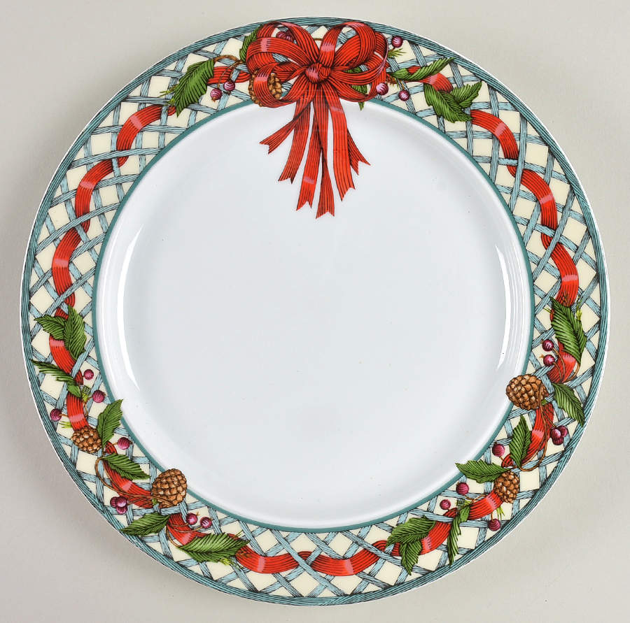 Nordic Holiday-Lattice, Ribbon&Berries Salad Plate by Dansk-1