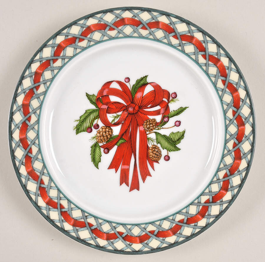 Nordic Holiday-Lattice, Ribbon&Berries Bread & Butter Plate by Dansk-1