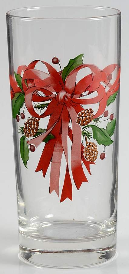Nordic Holiday-Lattice, Ribbon&Berries Glassware Flat Tumbler by Dansk-1