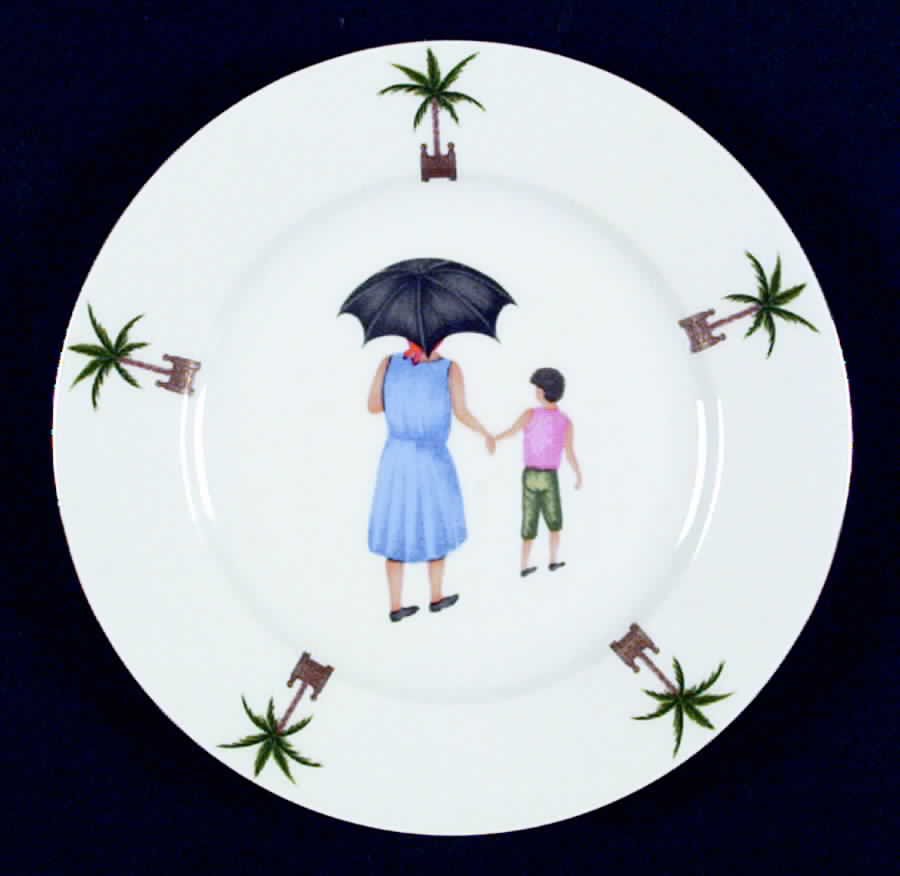 Caraibes Tropical Island Dessert/Pie Plate by Philippe Deshoulieres-1