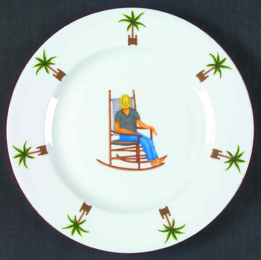 Caraibes Tropical Island Salad/Dessert Plate by Philippe Deshoulieres-1