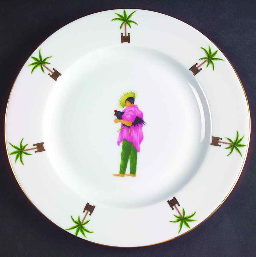 Caraibes Tropical Island Salad/Dessert Plate by Philippe Deshoulieres-1