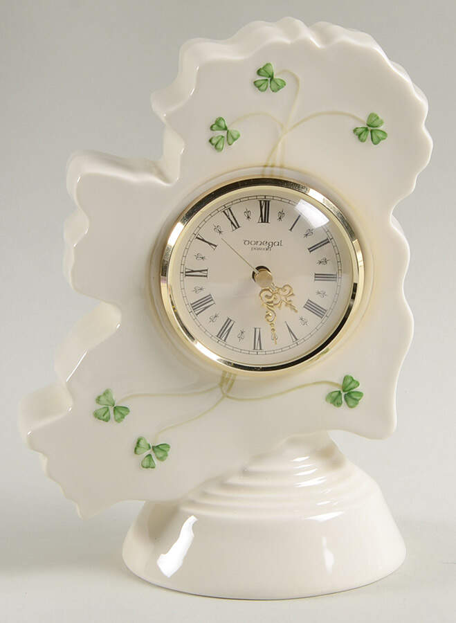 Shamrock (Embossed) Large Mantel Clock by Donegal Parian-1