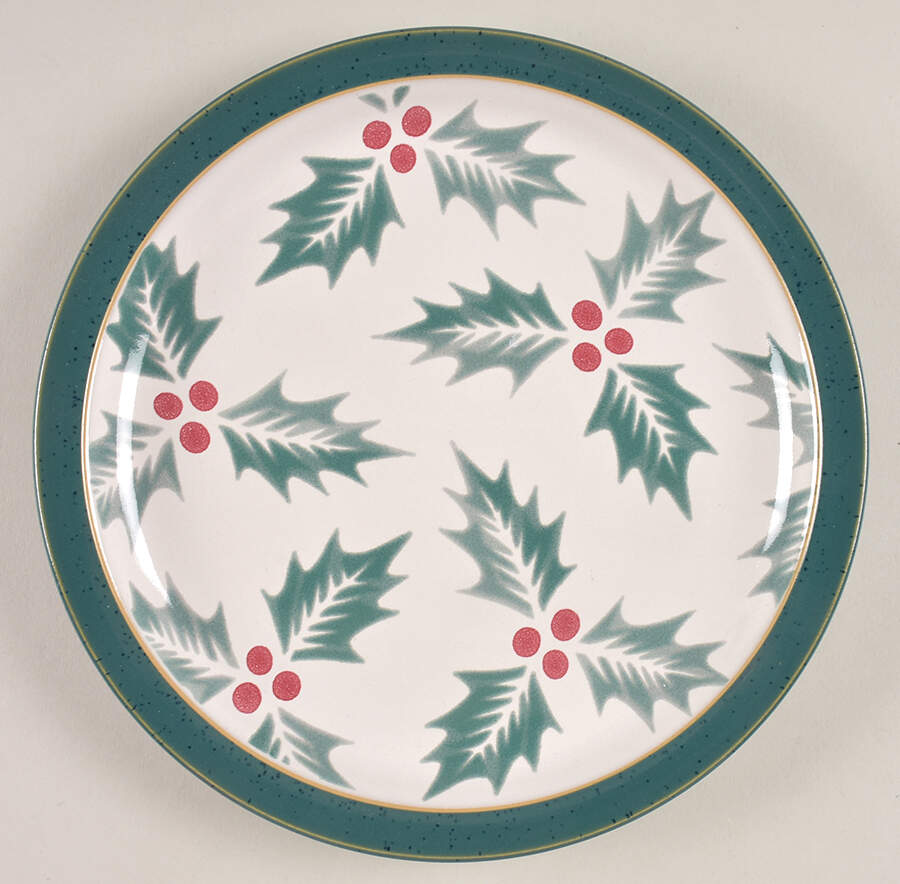 Harlequin Holly Green Salad Plate by Denby-Langley-1
