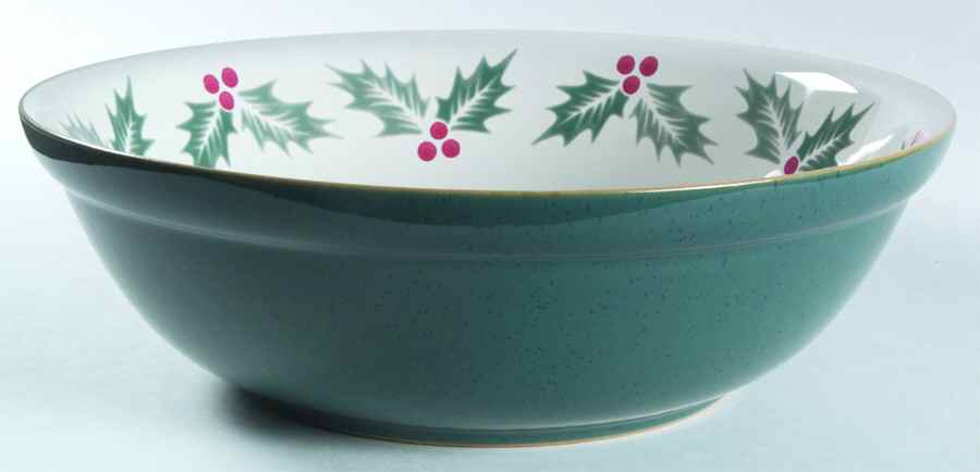 Harlequin Holly Green 11" Pasta Serving Bowl by Denby-Langley-1