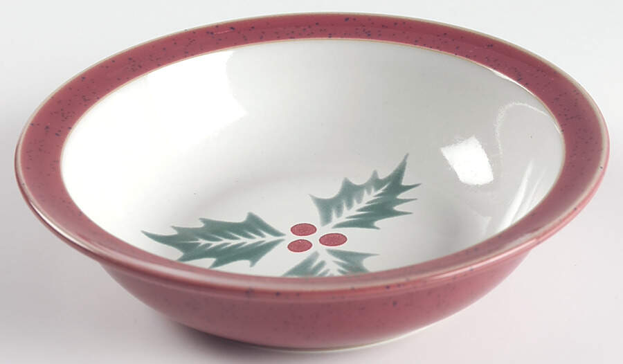 Harlequin Holly Red Soup/Cereal Bowl by Denby-Langley-1