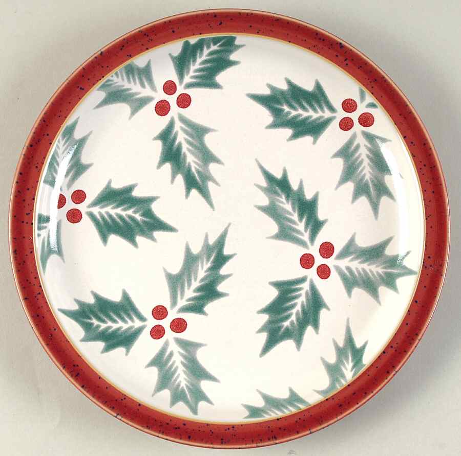 Harlequin Holly Red Salad Plate by Denby-Langley-1