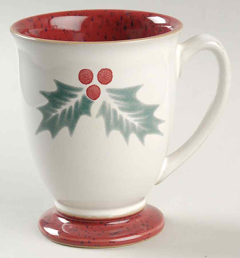 Harlequin Holly Red Footed Mug by Denby-Langley-1