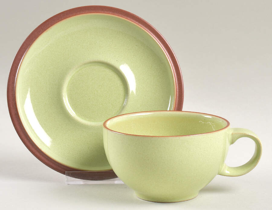 Juice Apple Flat Cup & Saucer Set by Denby-Langley-1