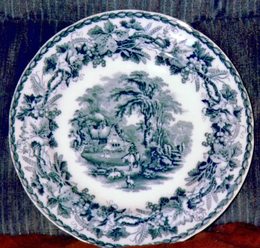 British Scenery Blue Dinner Plate by Davenport-1