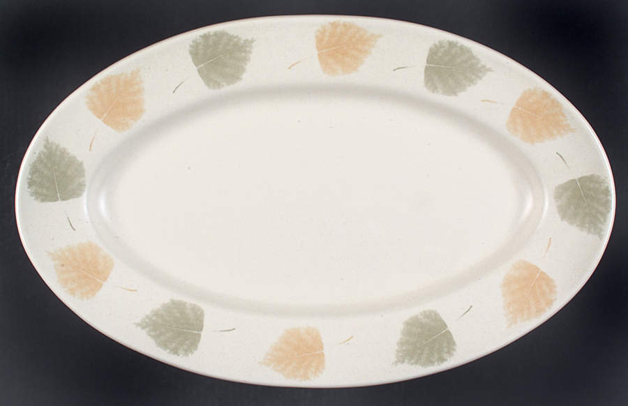 Energy Leaf 20" Oval Serving Platter by Denby-Langley-1