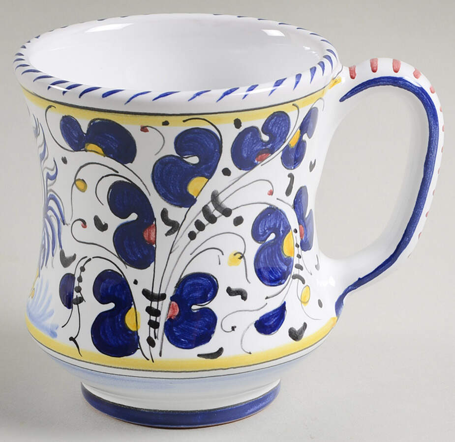 Blue Rooster Mug by Deruta (Italy)-1