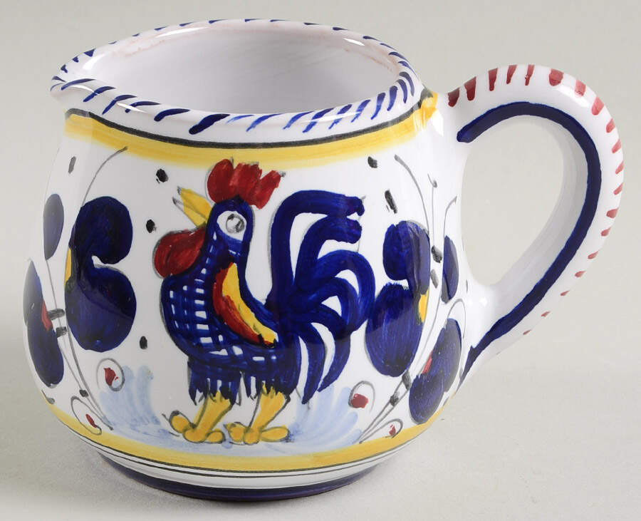 Blue Rooster Creamer by Deruta (Italy)-1