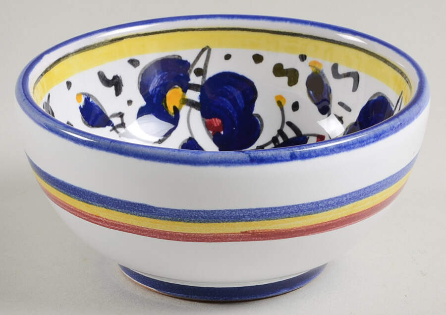 Blue Rooster Condiment Bowl by Deruta (Italy)-1