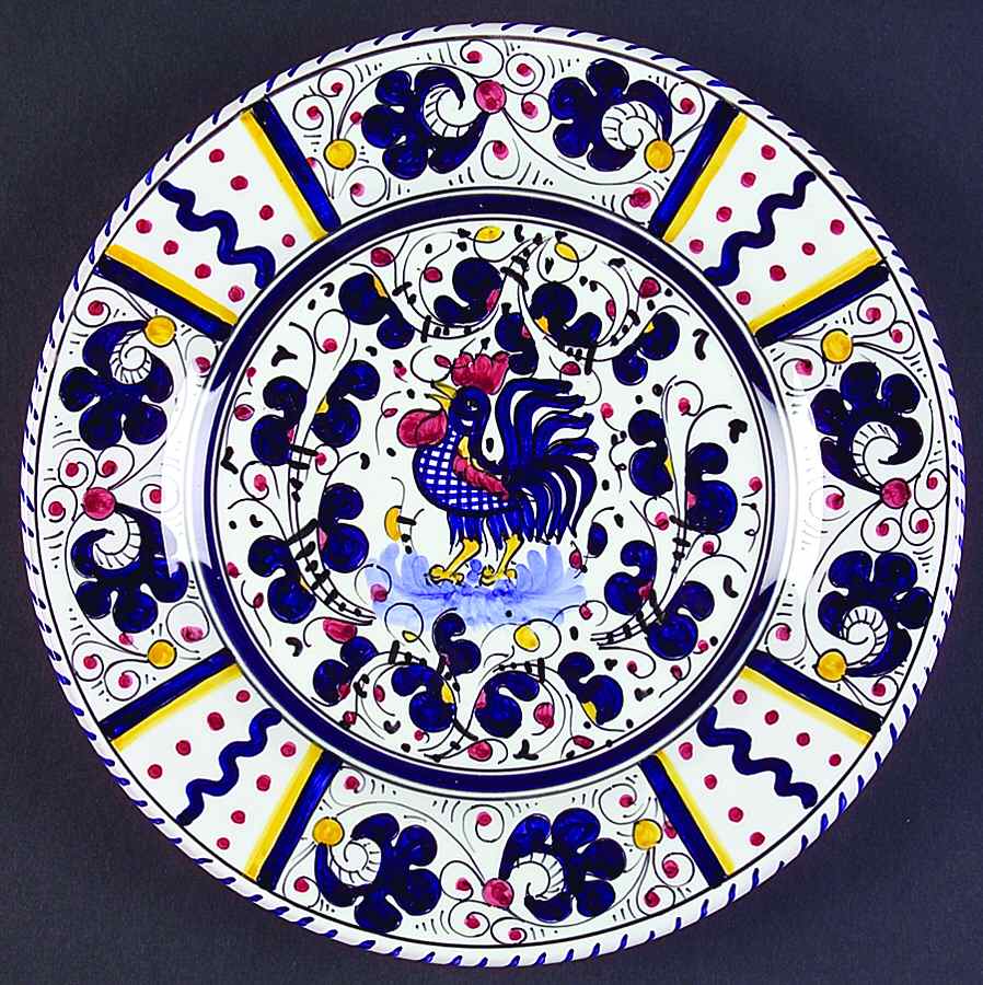 Blue Rooster Salad Plate by Deruta (Italy)-1