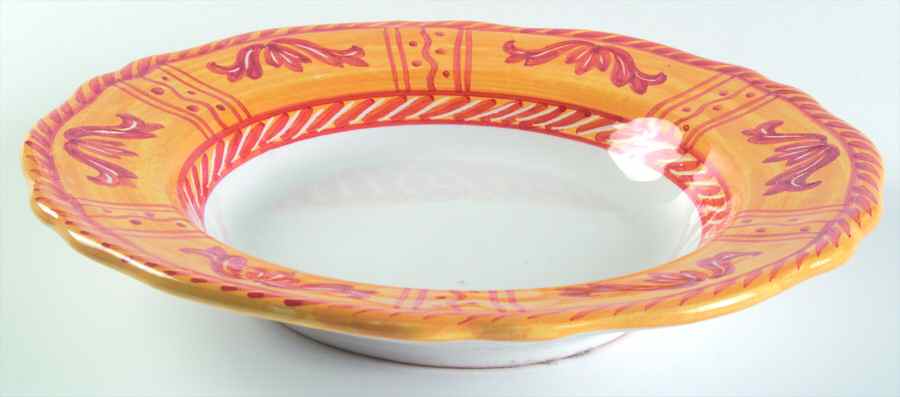 Cordone Large Rim Soup Bowl by Deruta (Italy)-1