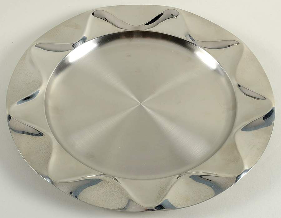 Origami Talc Stainless Service Plate (Charger) by Dansk-1