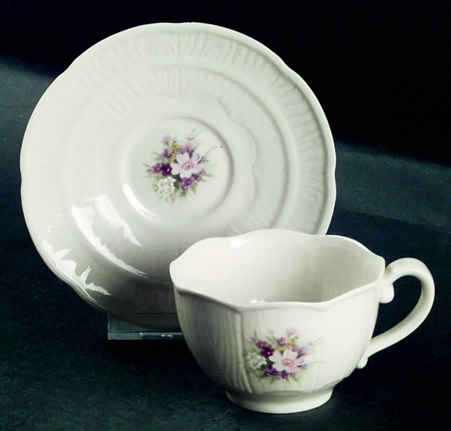 Flora Flat Cup & Saucer Set by Donegal Parian-1