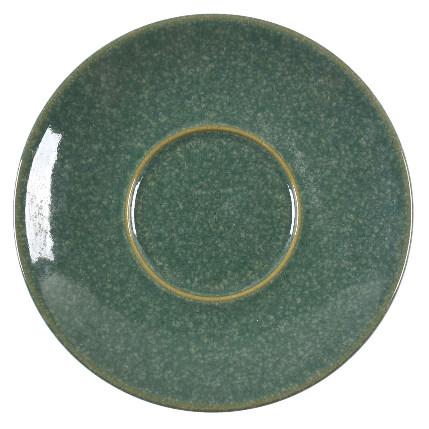 Calm (Dark Green & Matte) Saucer for Flat Demitasse Cup by Denby-Langley-1