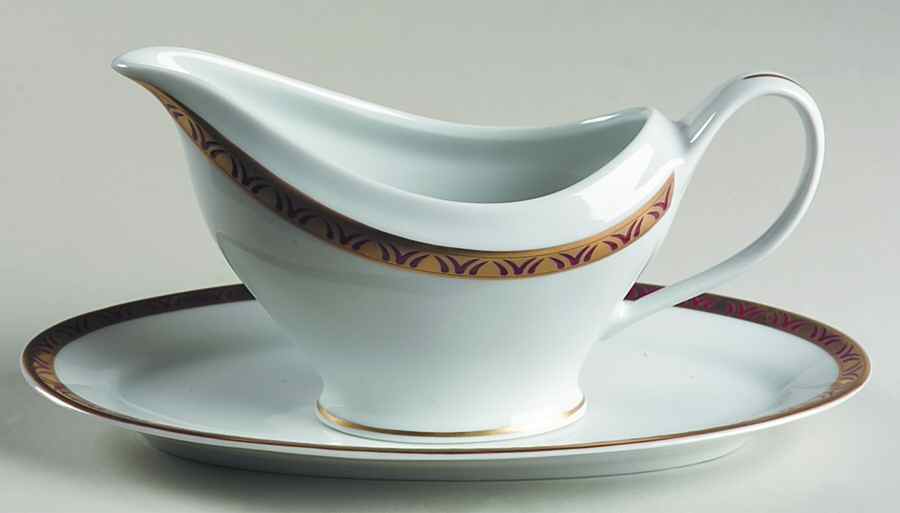 Rizieres Rouge Gravy Boat & Underplate/Relish by Philippe Deshoulieres-1