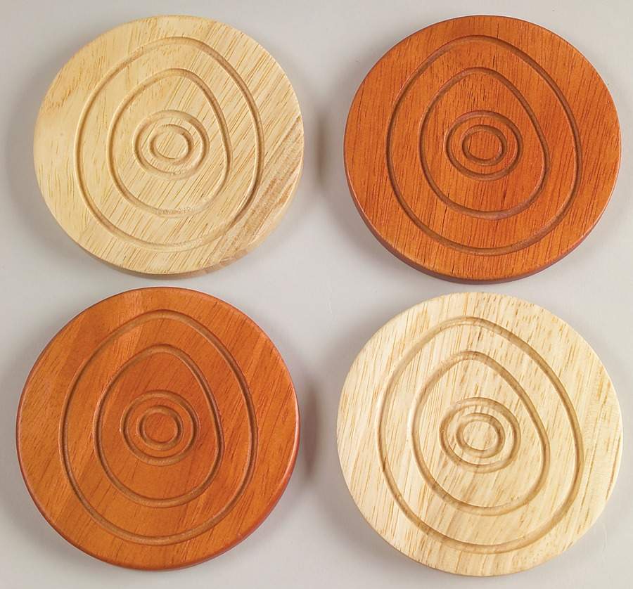 Fire (No Swirl Design) Wood Coaster - Set of 4 by Denby-Langley-1