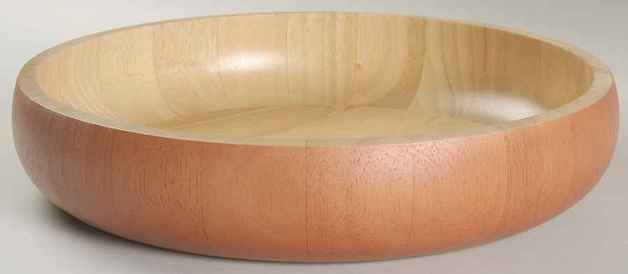 Fire (No Swirl Design) 11" Large Wood Salad Serving Bowl by Denby-Langley-1