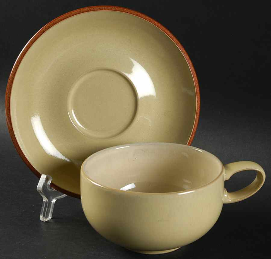 Fire (No Swirl Design) Flat Cup & Saucer Set by Denby-Langley-1