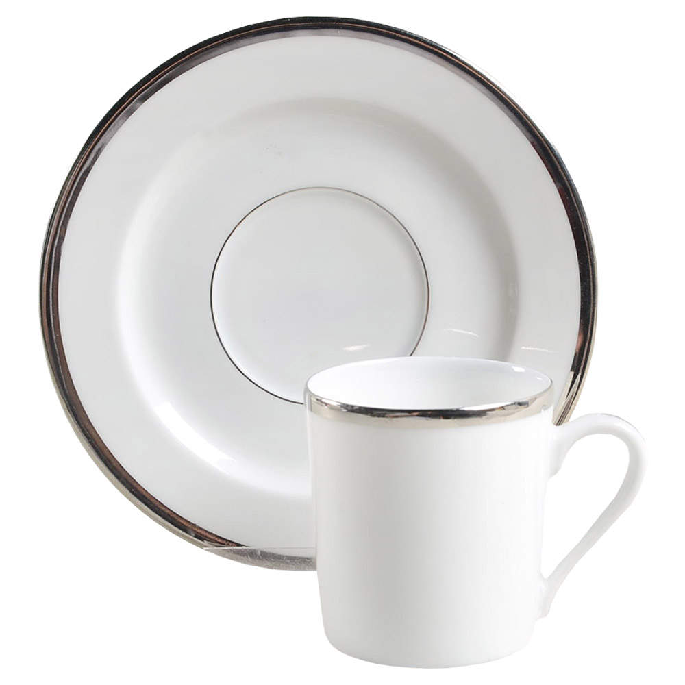 Senat Platinum Flat Demitasse Cup & Saucer Set by Philippe Deshoulieres-1