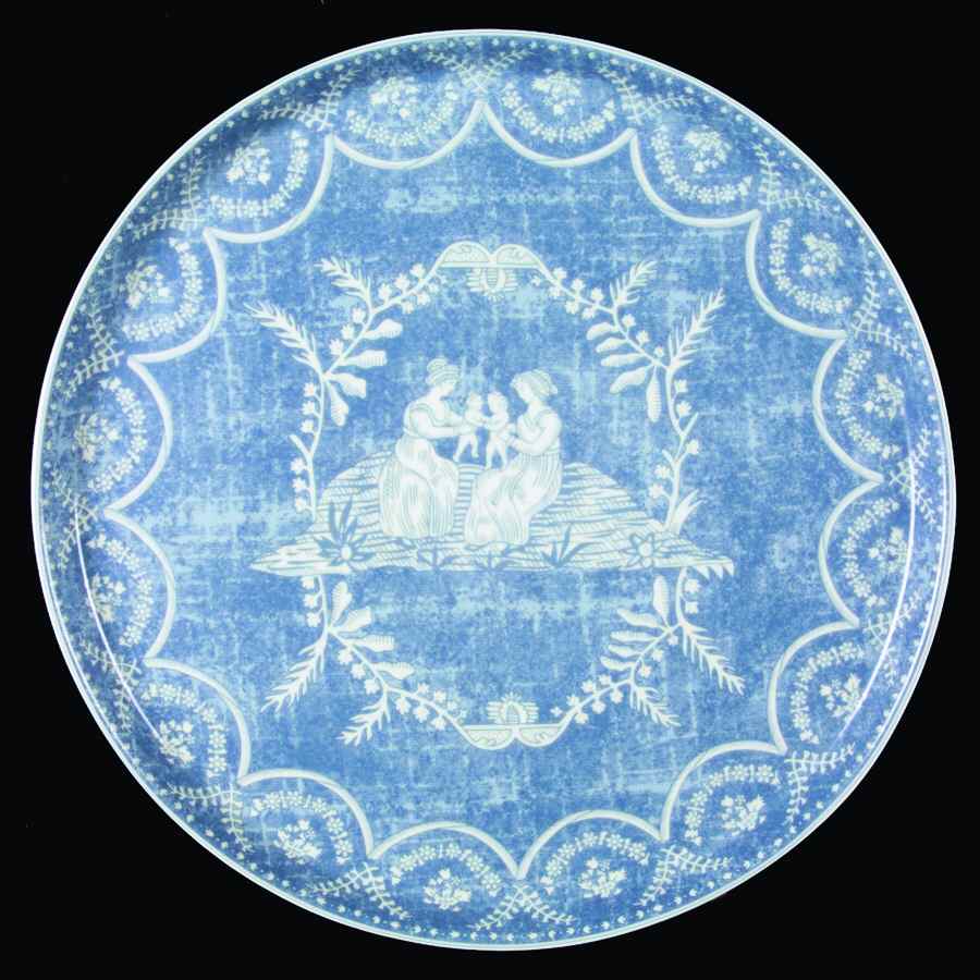 Crespieres Blue Cake Plate by Philippe Deshoulieres-1