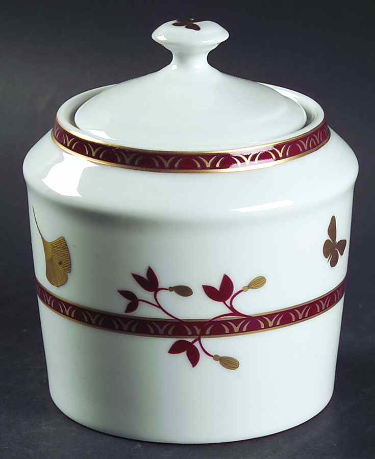 Ginkgo Sugar Bowl & Lid by Philippe Deshoulieres-1