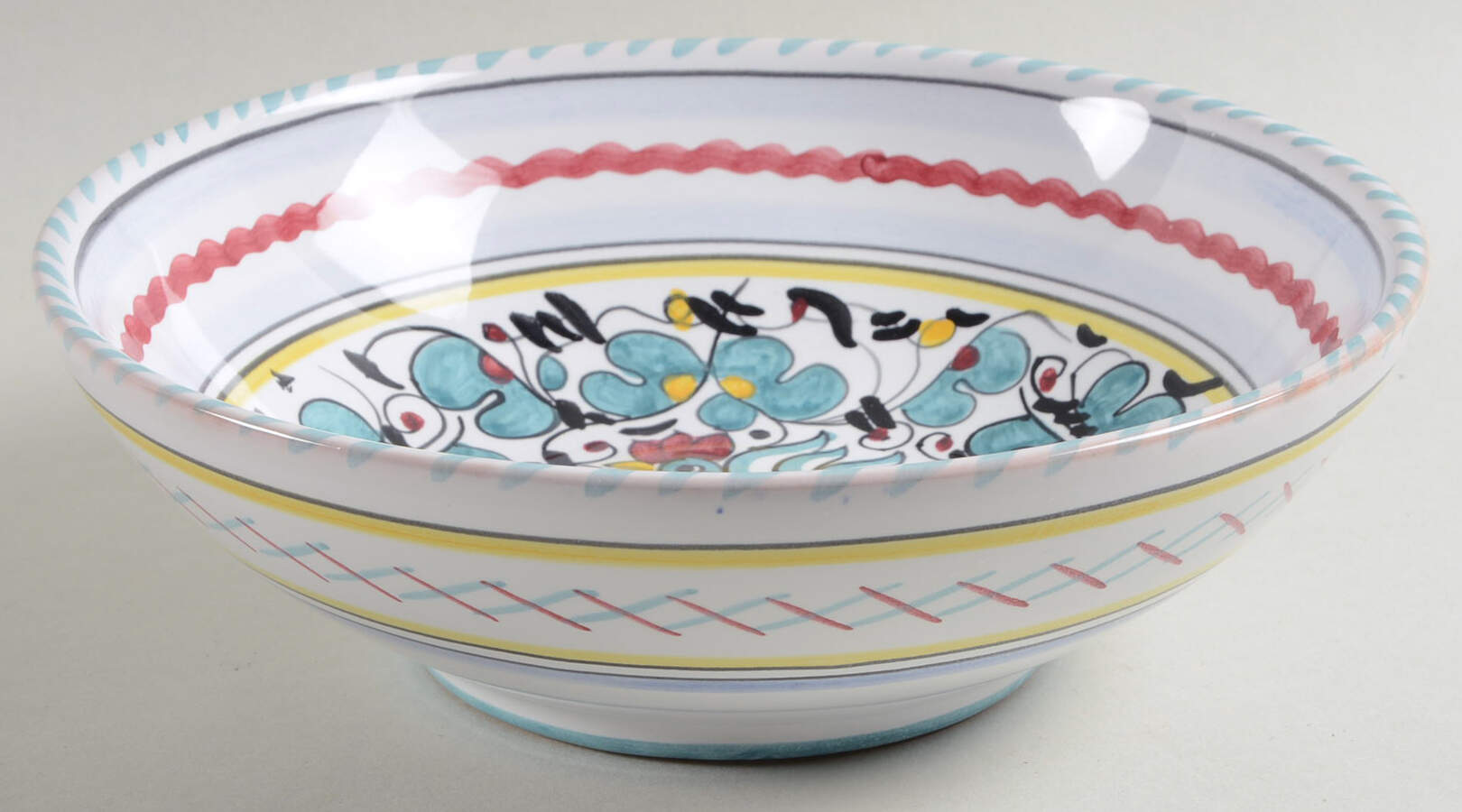 Green Rooster (Orvieto) 8" Individual Pasta Bowl by Deruta (Italy)-1